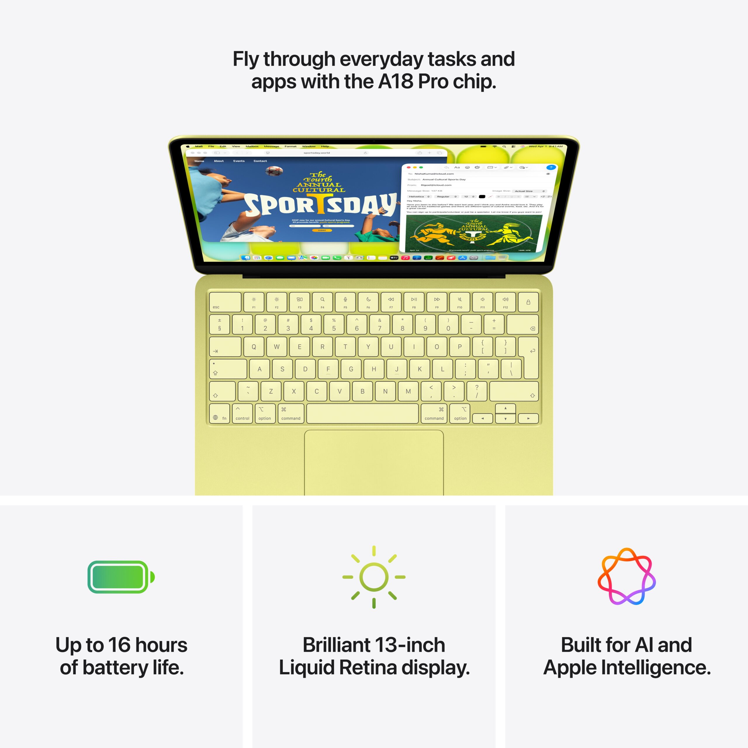 13-inch MacBook Neo A18 Pro Chip | 6-core CPU 5-core GPU | 8GB | 256GB - Indigo - Image 9