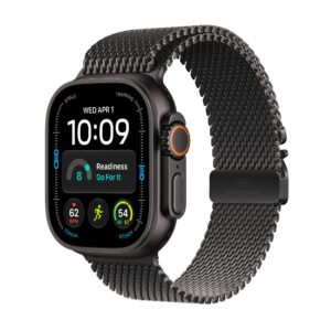 Apple Watch Ultra 4 GPS + Cellular 49mm Black Titanium Case with Black Titanium Milanese Loop - L