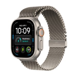 Apple Watch Ultra 4 GPS + Cellular 49mm Natural Titanium Case with Natural Titanium Milanese Loop - L